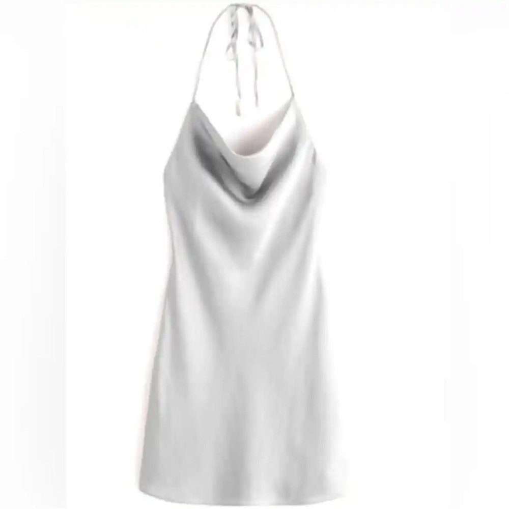 Cowl Neck Slip Mini Dress🩶